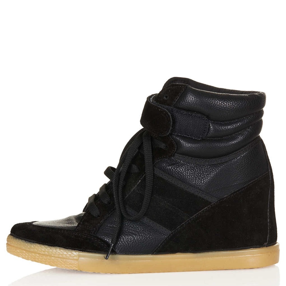 Topshop Black and Tan High-Top Sneakers